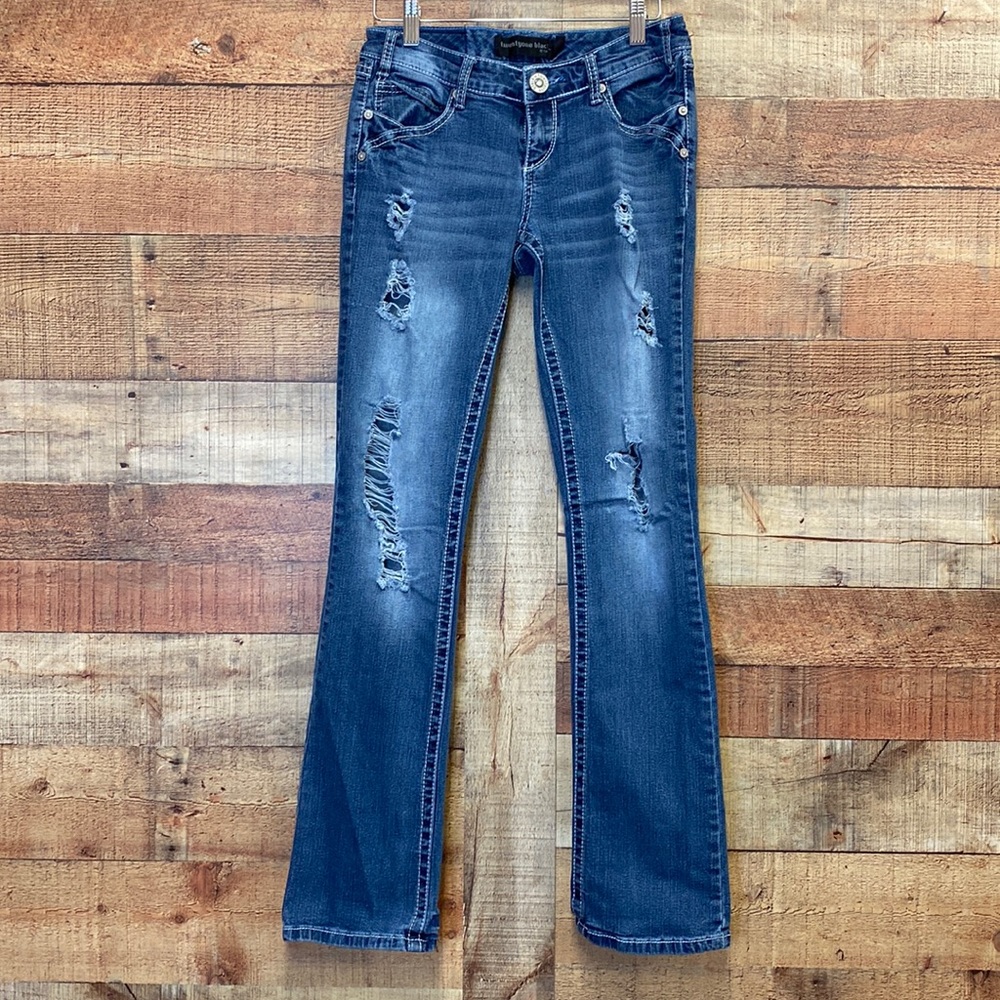 Twentyone Black Distressed Boot Cut Jeans